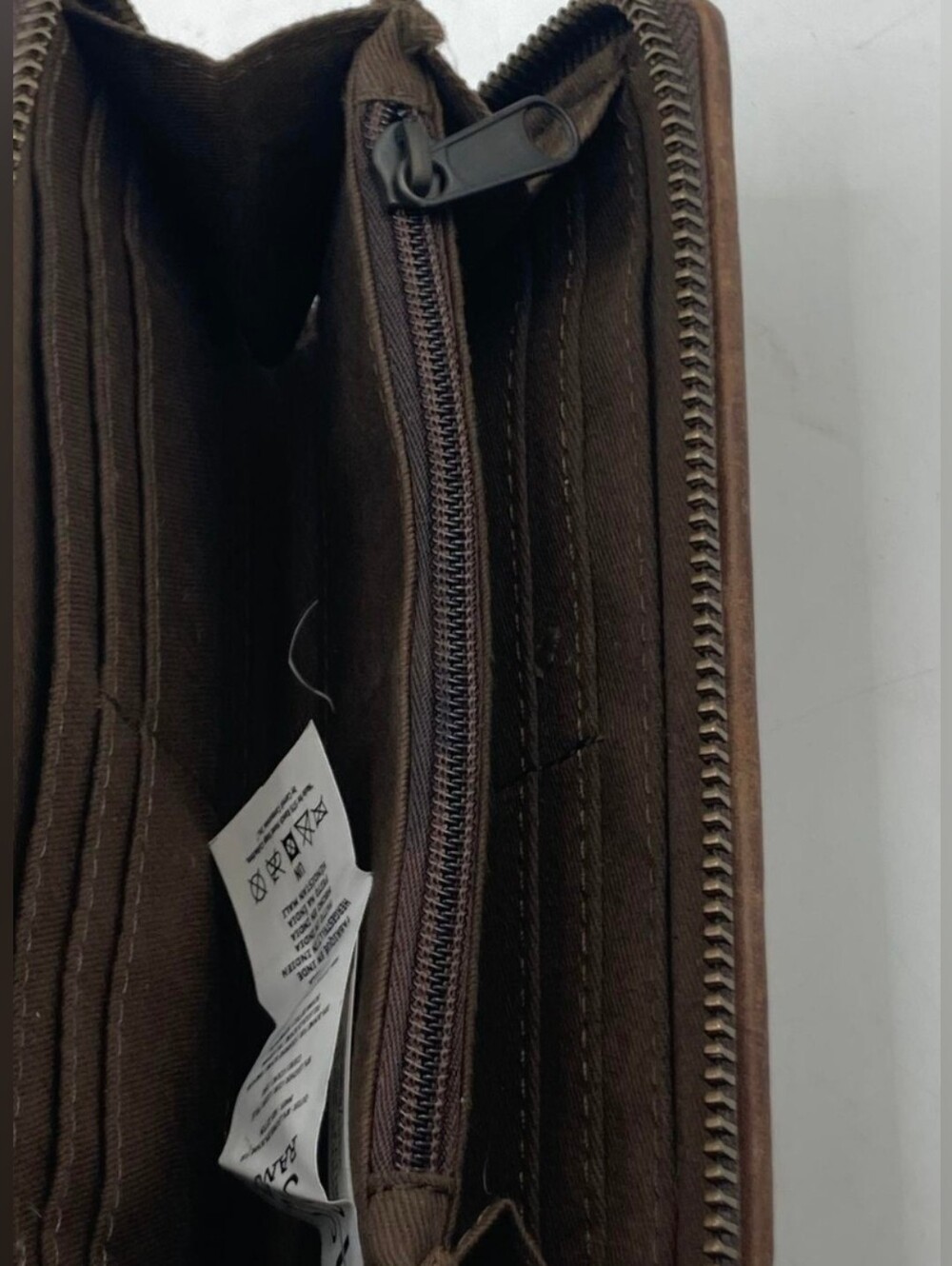 STS Ranchwear Brown & White Hair-On Hide Zip Wallet - Picture 4 of 4